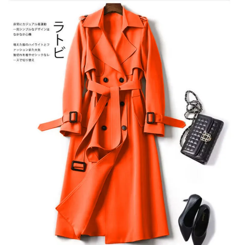 Amanda – Elegant Mid-length Vegan Trench Coat