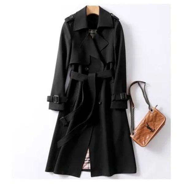 Amanda – Elegant Mid-length Vegan Trench Coat