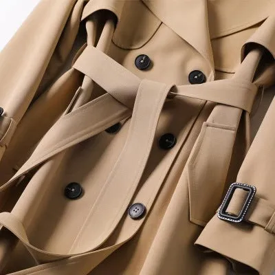 Amanda – Elegant Mid-length Vegan Trench Coat