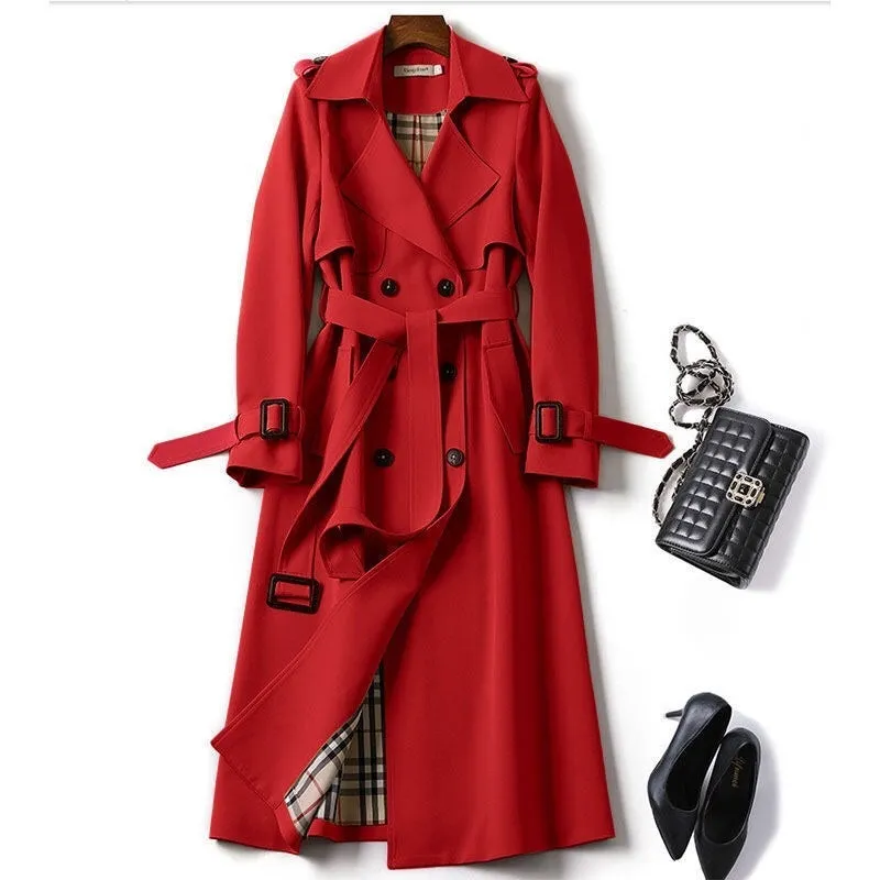Amanda – Elegant Mid-length Vegan Trench Coat
