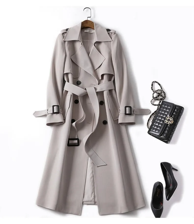 Amanda – Elegant Mid-length Vegan Trench Coat