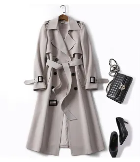 Amanda – Elegant Mid-length Vegan Trench Coat