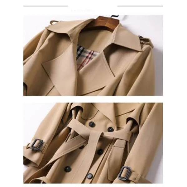 Amanda – Elegant Mid-length Vegan Trench Coat
