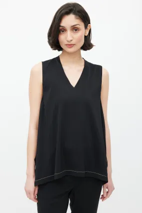 Black & Gold Silk Monilli Top