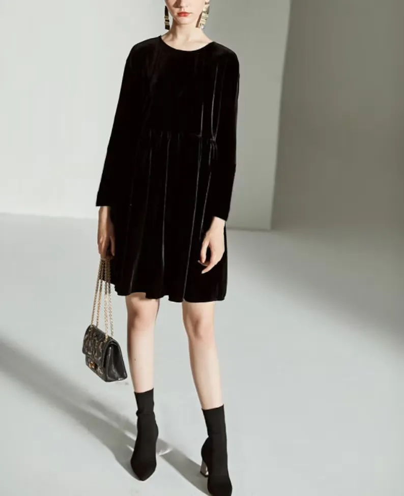 Elegant Velvet Dress Simplee Bridesmaid Dresses V Neck Short Sleeve Formal Dress for Wedding Guest