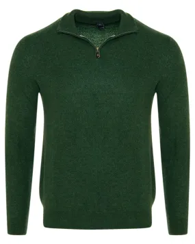 Green Cashmere Quarter Zip sweater
