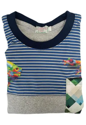 Landmark Muscle Set Plain with Stripes Combi and Plain Light Gray Shorts