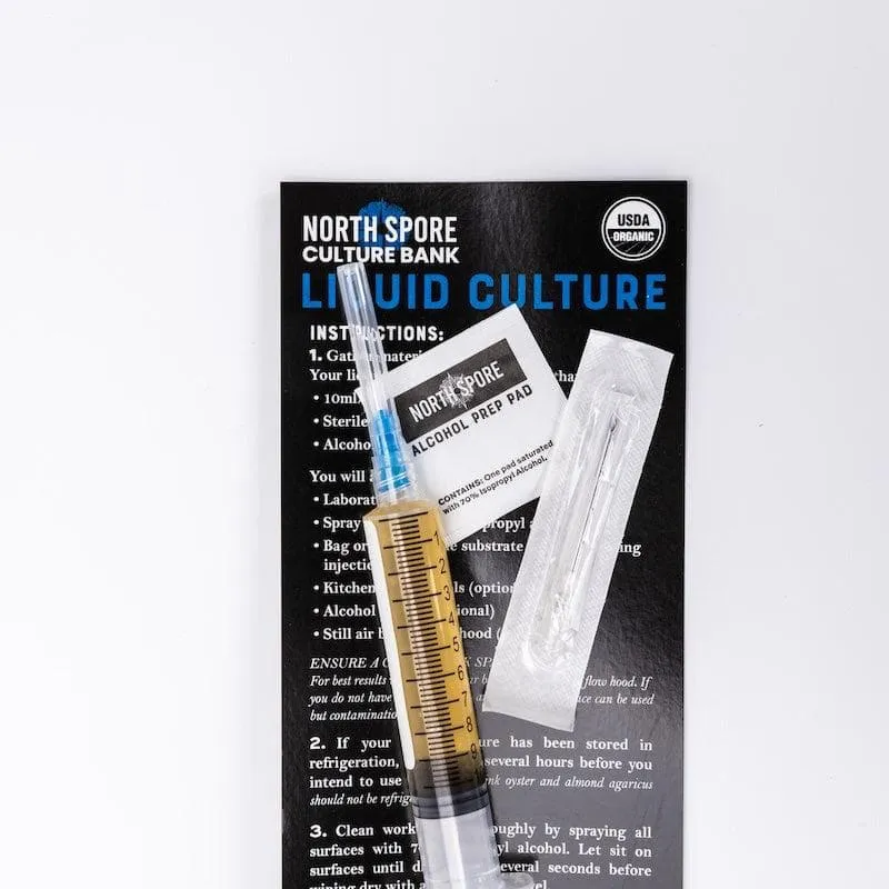 Organic Almond Agaricus Mushroom Liquid Culture Syringe
