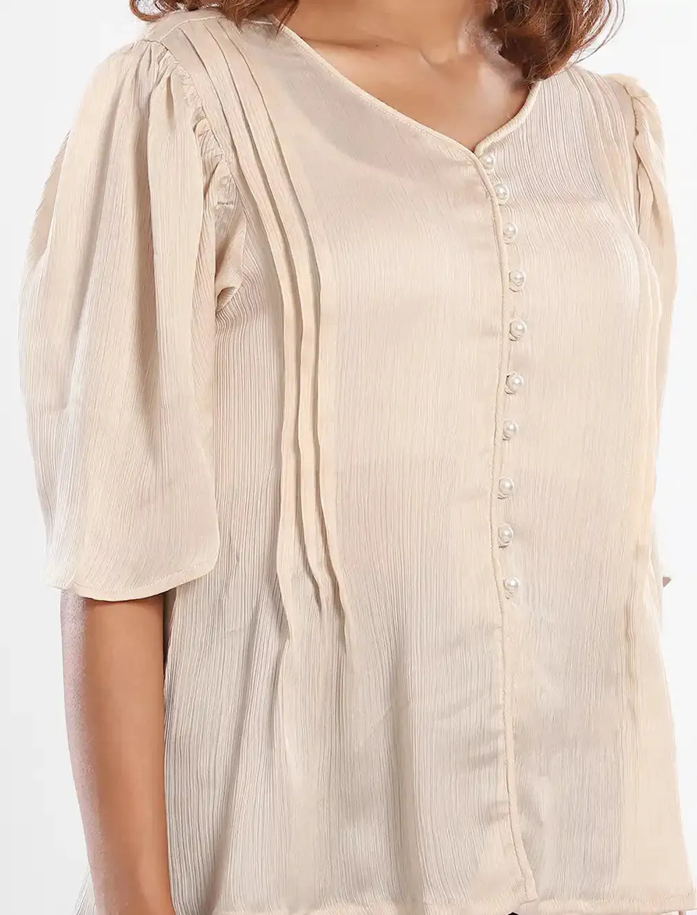 Pleated Silk Tops