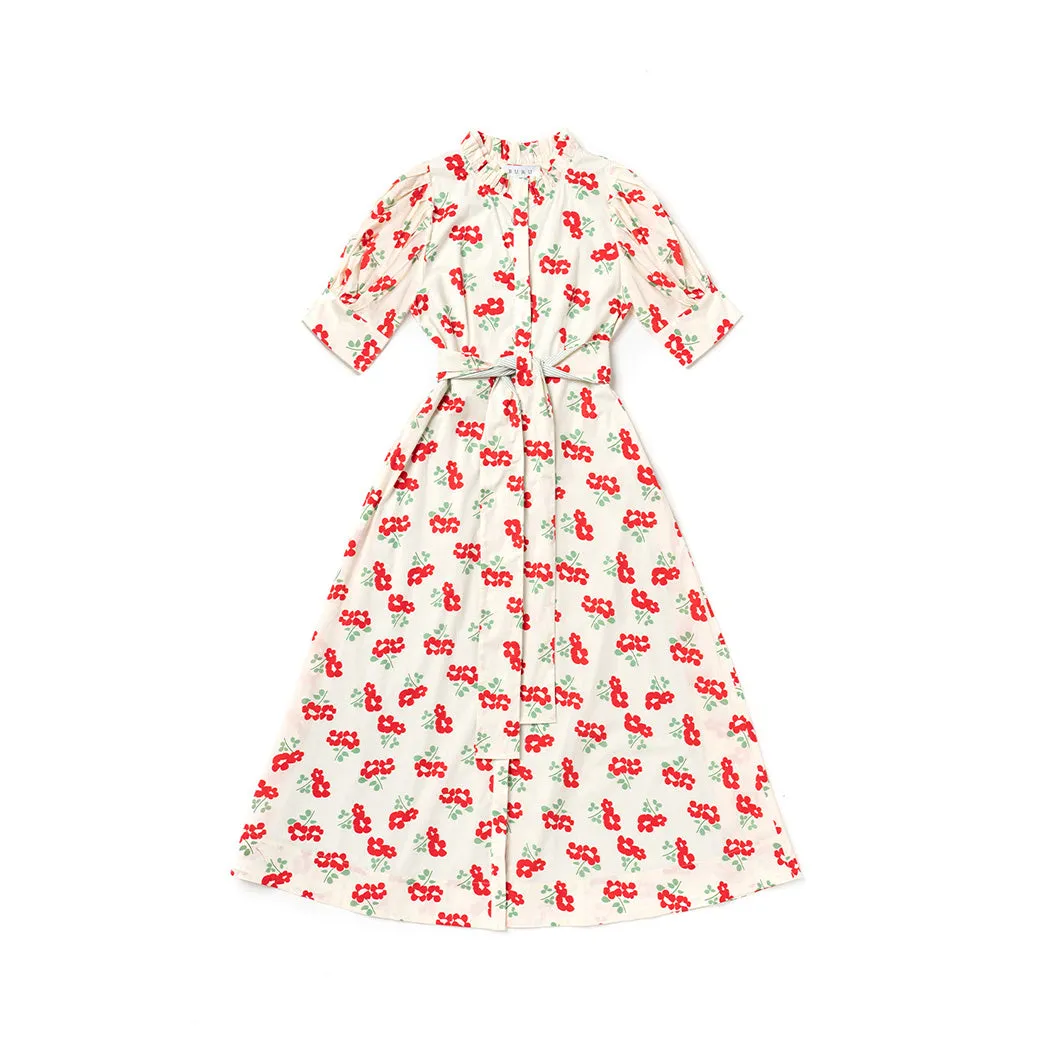 Puff Sleeve Day Gown - MAXI - Rouge Fleur