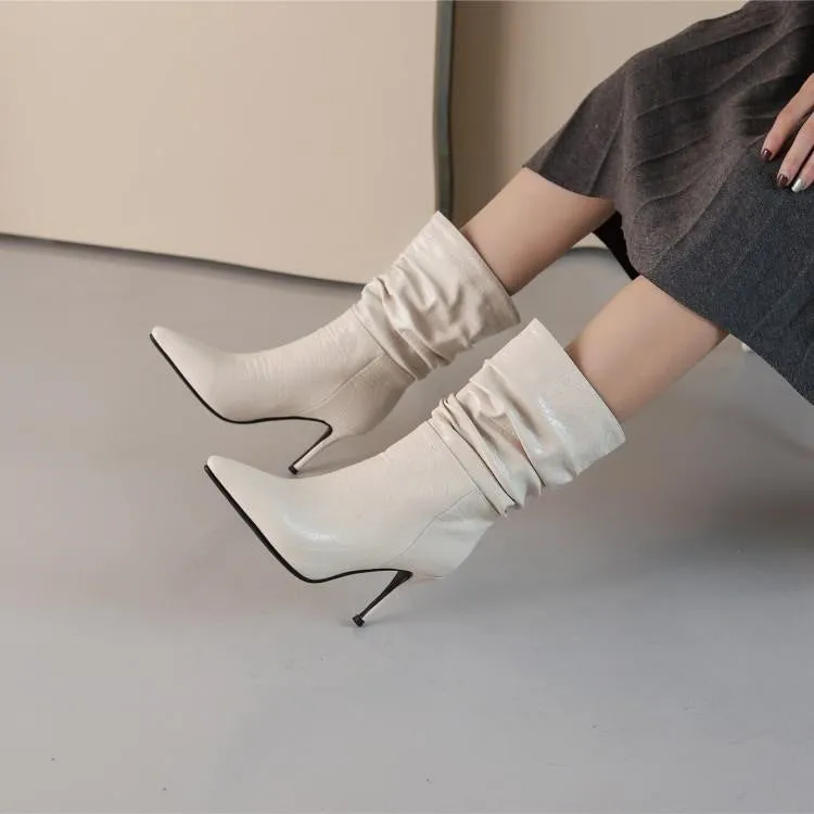 Quilted Beauty Scrunch Stiletto Booties