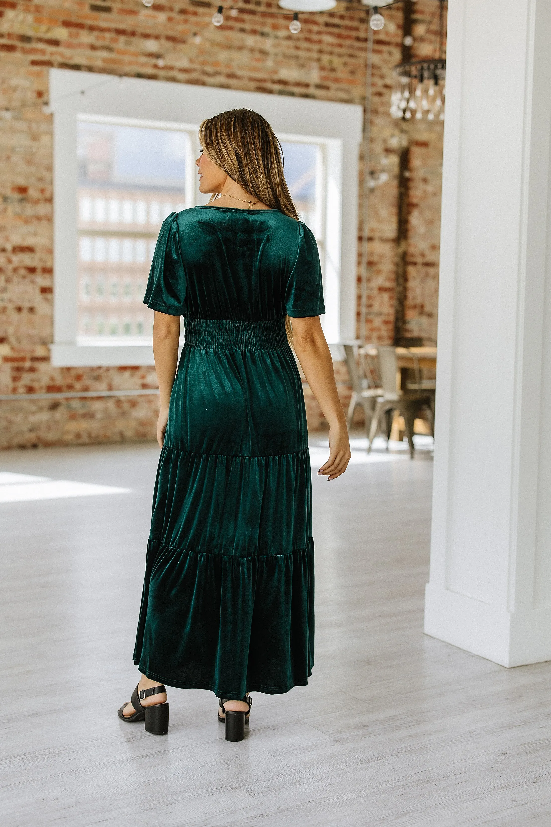 SALE - Gracie Velvet Tiered Maxi Dress | Size Small