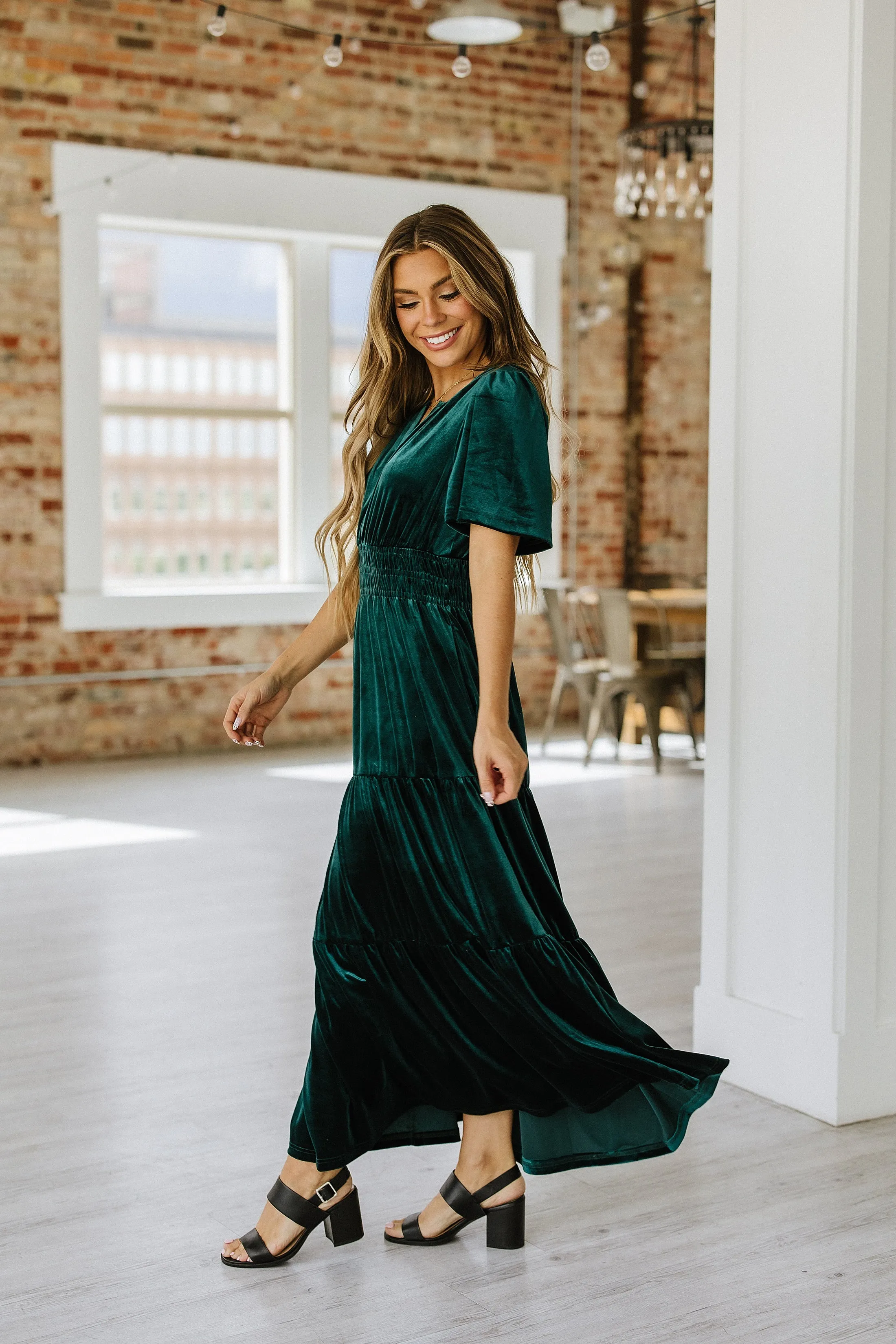 SALE - Gracie Velvet Tiered Maxi Dress | Size Small