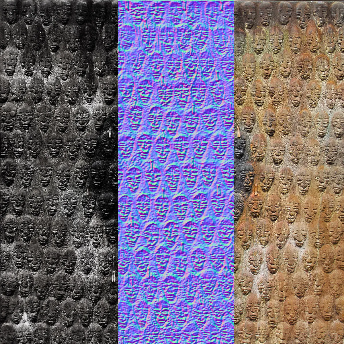 Summer Rain and The Faces Lacquer Painting 3D Model