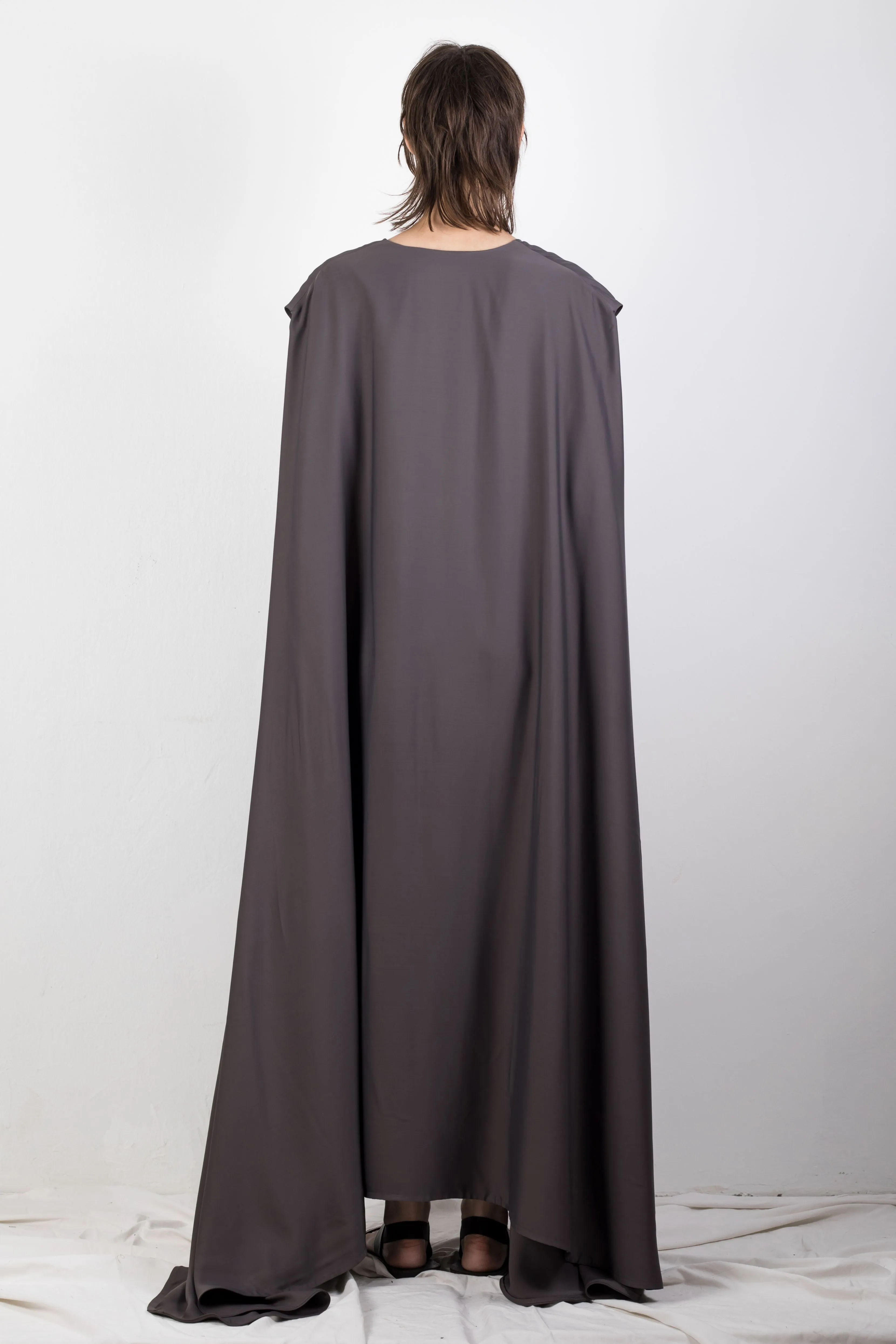 V-neck cupro dress
