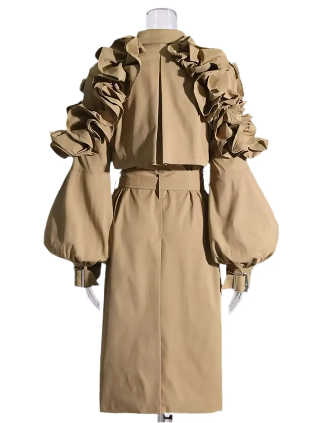Vintage Ruffles Trench Coat