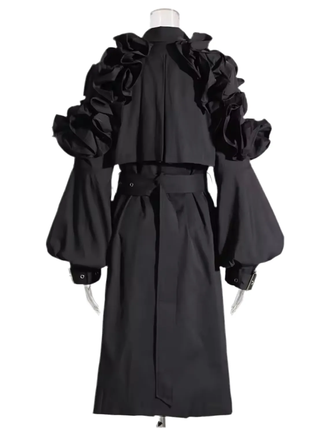 Vintage Ruffles Trench Coat