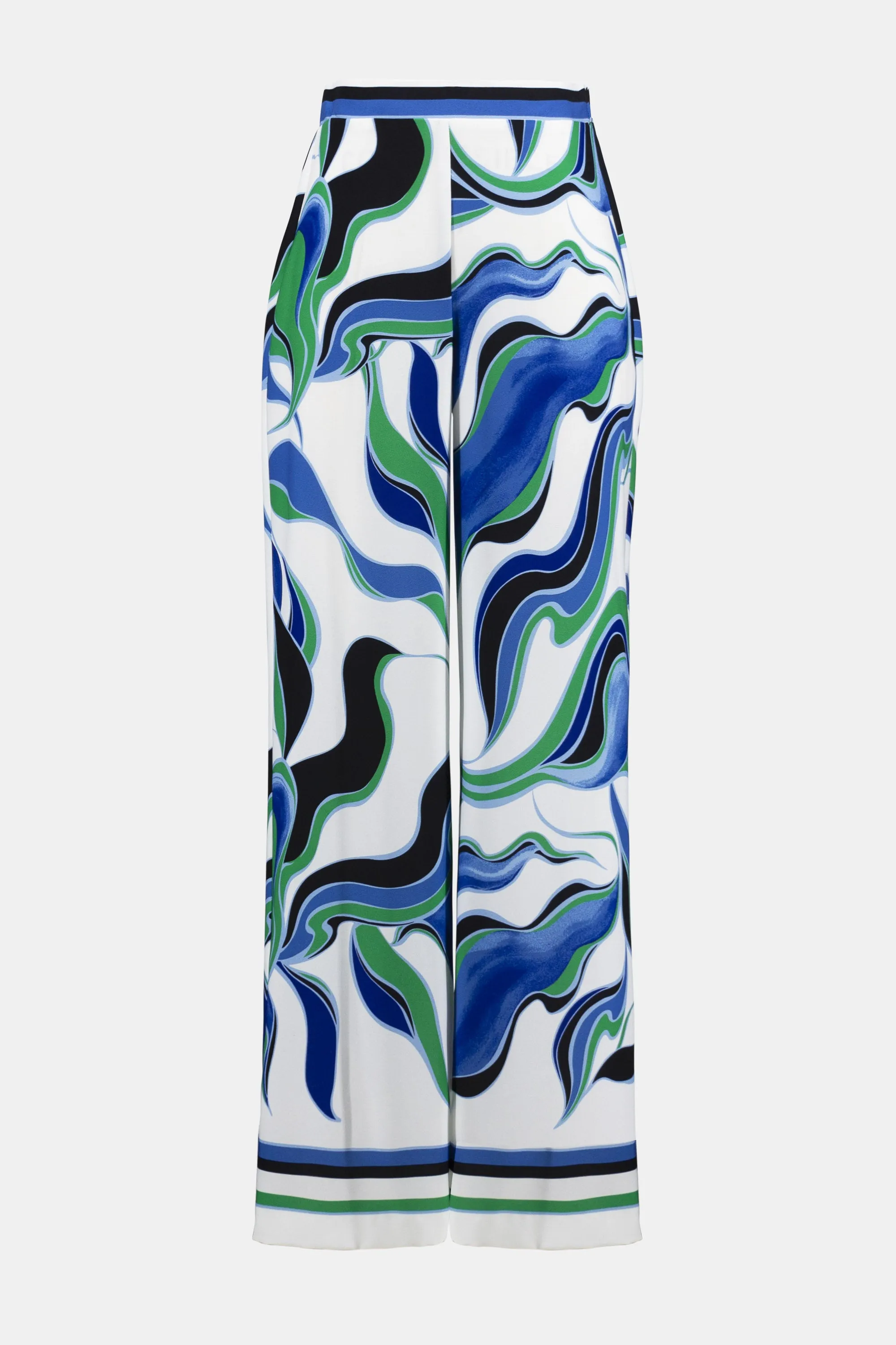 Woven Abstract Print Wide-Leg Pants